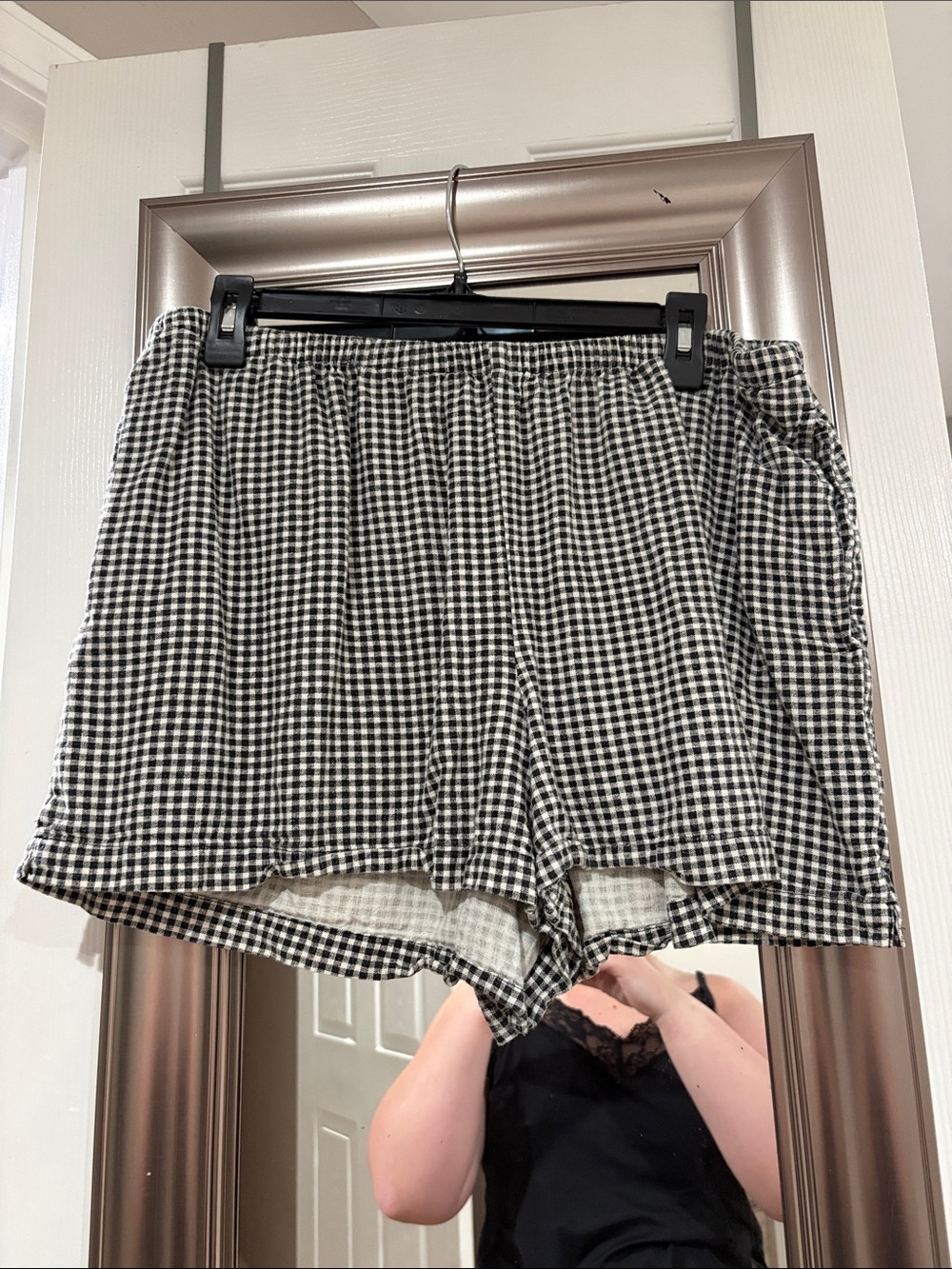 a new day Black & White Gingham High-Waist Women’s Shorts
